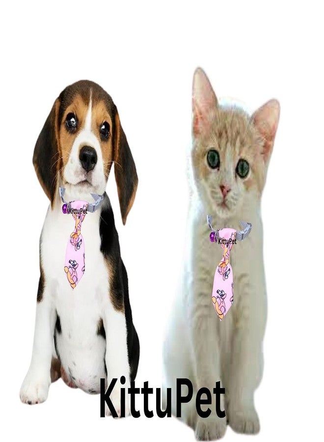 KittuPet Dog Neck tie, Unique Dog Collar, Unique cat Collar, Breakaway Buckle (Pink, Printed Design) - Image 4